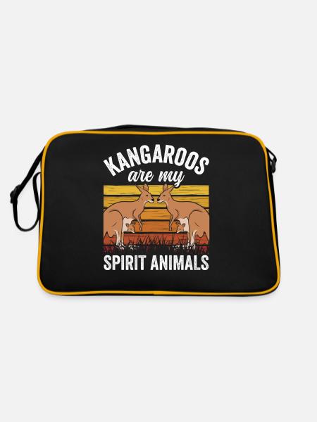 Kangaroos are my favorite animals animal kangaroo - Retro Bag - black/gold - Back