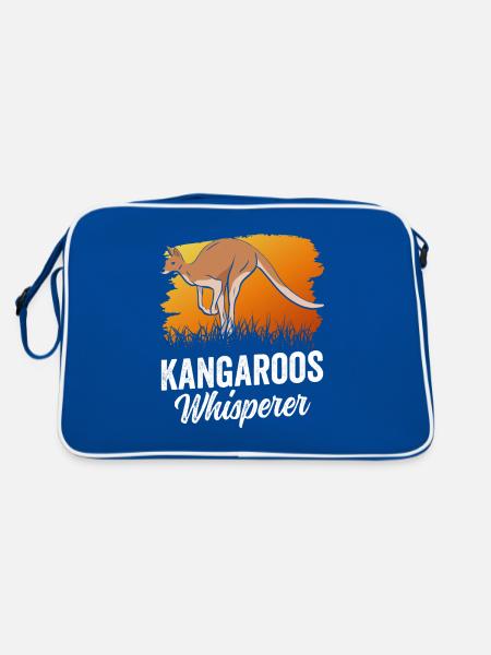 Kangaroo Whisperer Kangaroo Kangaroo Animal - Retro Bag - blue/white - Back