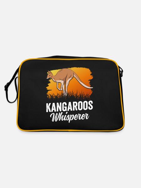 Kangaroo Whisperer Kangaroo Kangaroo Animal - Retro Bag - black/gold - Back
