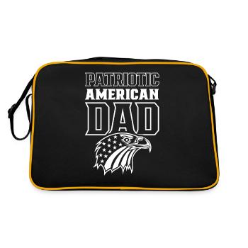 Patriotic American Father Patriot USA US - Retro Bag - black/gold - Back