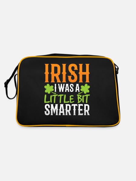 St Patricks Tag Gälisch Irland Ire Irisch - Retro Tasche - Schwarz/Gold - Hinten