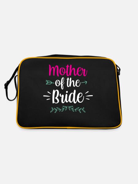 Mutter Der Braut Bräute Party Hochzeit Heiraten - Retro Tasche - Schwarz/Gold - Hinten