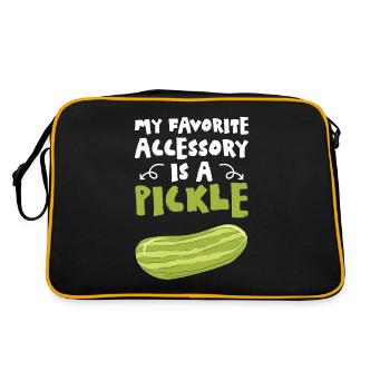 Mon accessoire préféré est un cornichon - Sac Retro - noir/or - Dos