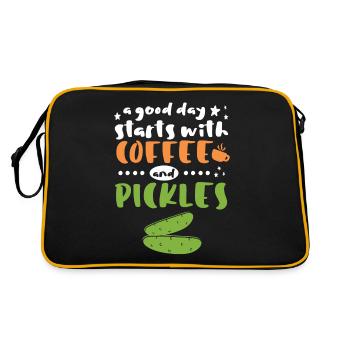 Starts With Coffee and Pickles - Retro Bag - black/gold - Back