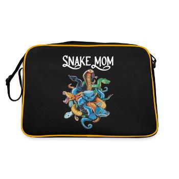 Snake Mom - Retro Tasche - Schwarz/Gold - Hinten