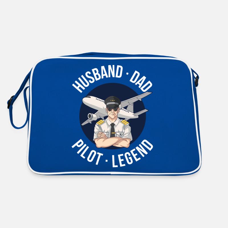 Husband Dad Pilot Legend Pilot Geschenk Retro Tasche