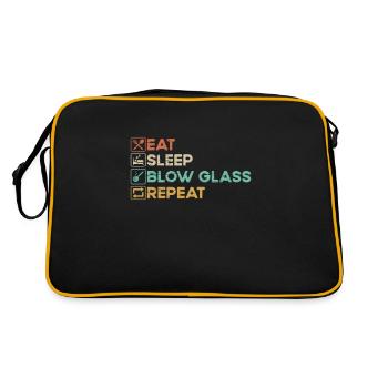 Eat Sleep Blow Glass Blowing Glass Processing Glass - Retro Bag - black/gold - Back