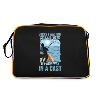 Mon bras était dans un Cast Rod Fisher Fish - Sac Retro - noir/or - Dos