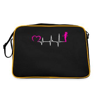 Herzschlag Seilspringen Frauen - Retro Tasche - Schwarz/Gold - Hinten