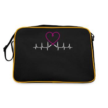 Herzschlag Seilspringen Frauen - Retro Tasche - Schwarz/Gold - Hinten