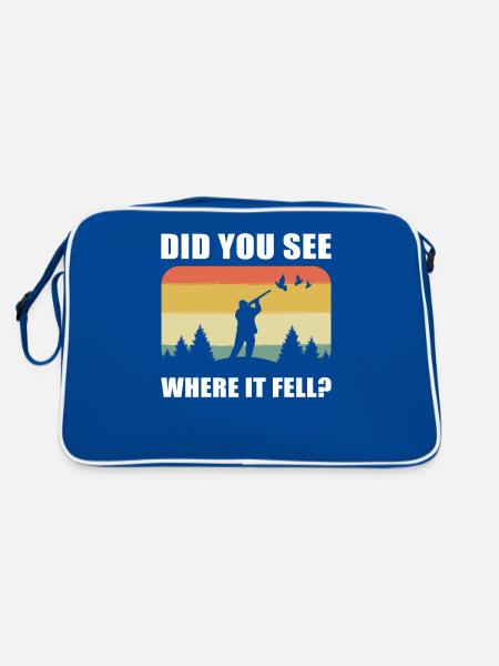 Chasse au pigeon Chasse aux pigeons Chasseur de pigeons Oiseau Gurr Sourd - Sac Retro - bleu/blanc - Dos