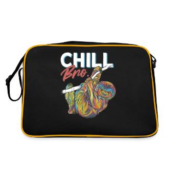 Sloth Chill Bro This is the way - Retro Bag - black/gold - Back