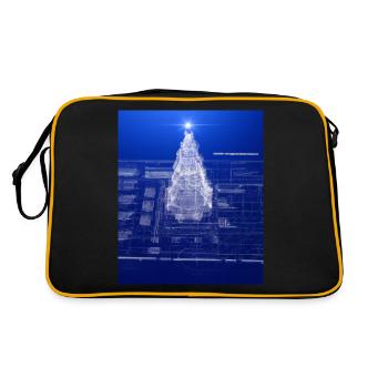 Christmas Christmas Tree Schematic Blueprint - Retro Bag - black/gold - Back