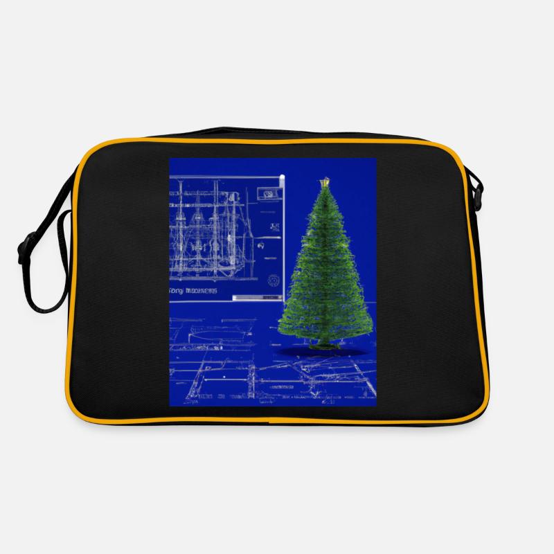 Weihnachten Weihnachtsbaum Schematic Blaupause Retro Tasche
