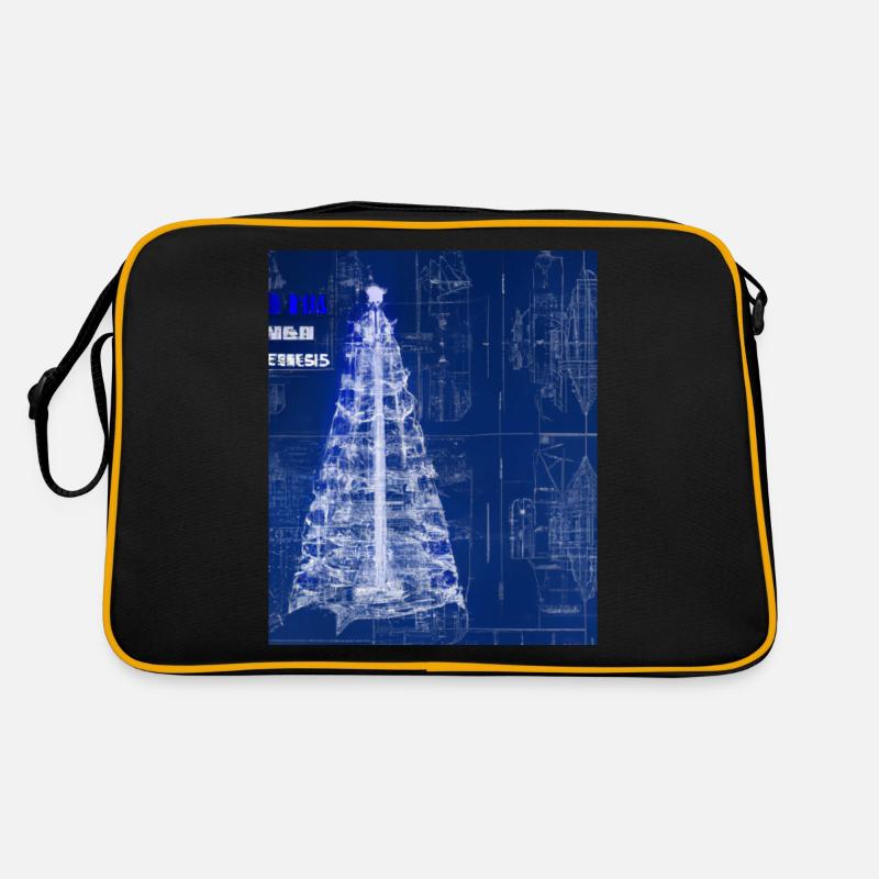 Weihnachten Weihnachtsbaum Schematic Blaupause Retro Tasche
