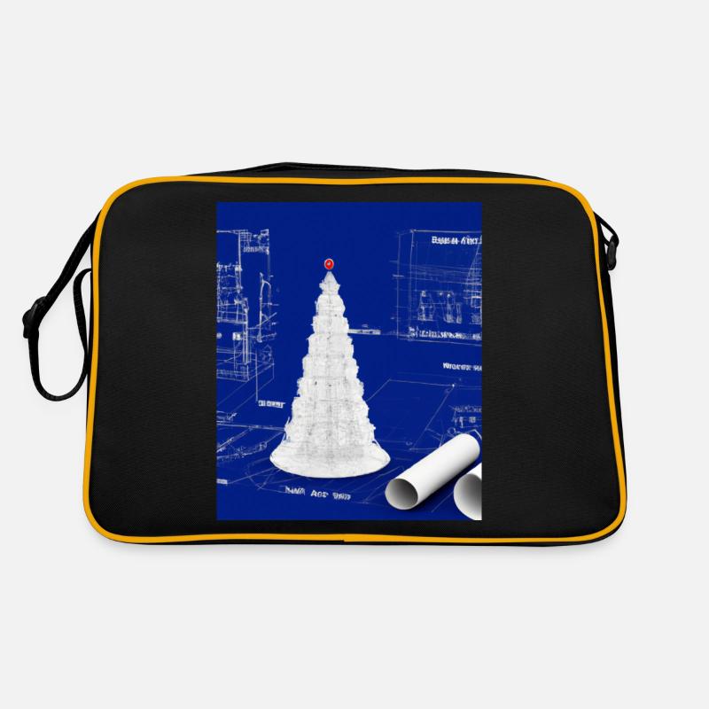Weihnachten Weihnachtsbaum Schematic Blaupause Retro Tasche