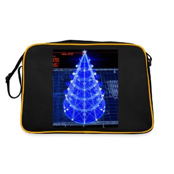 Christmas Christmas Tree Schematic Blueprint - Retro Bag - black/gold - Back