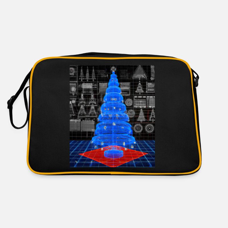 Weihnachten Weihnachtsbaum Schematic Blaupause Retro Tasche
