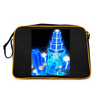 Weihnachten Weihnachtsbaum Schematic Blaupause - Retro Tasche - Schwarz/Gold - Hinten