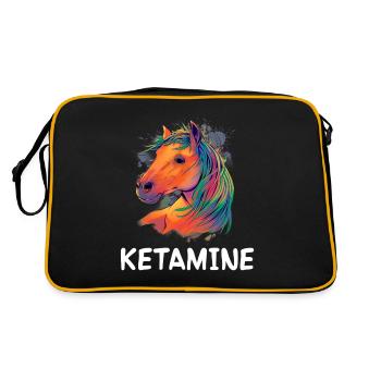 Kétamine Fille d’équitation qui aime les chevaux - Sac Retro - noir/or - Dos