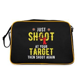 Bogenschießen Archery - Retro Tasche - Schwarz/Gold - Hinten