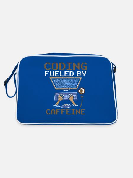 Programming powered by caffeine coding - Retro Bag - blue/white - Back