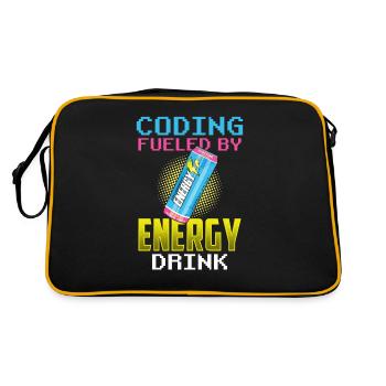 Programming with Energydrinks Coder Coding Code - Retro Bag - black/gold - Back