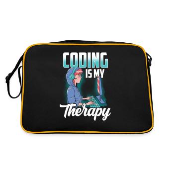 Programming is my therapy coder coding code - Retro Bag - black/gold - Back