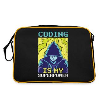 Coding is my superpower coder programmer - Retro Bag - black/gold - Back