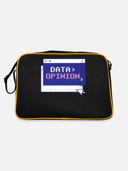 Data > Opinion Code Coding Programmierer Coder - Retro Tasche - Schwarz/Gold - Hinten