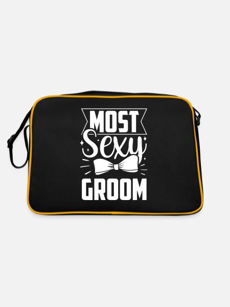 Sexy Groom Dictons Party Mariage Mariage - Sac Retro - noir/or