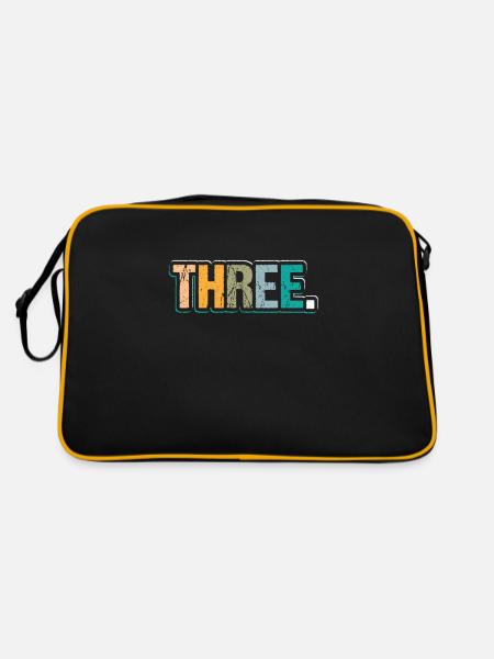 3rd Birthday Kids Toodler Third Birthday - Retro Bag - black/gold - Back