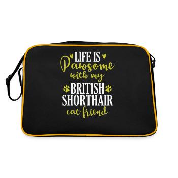 Life is Pawsome with my British Shorthair - Retro Bag - black/gold - Back