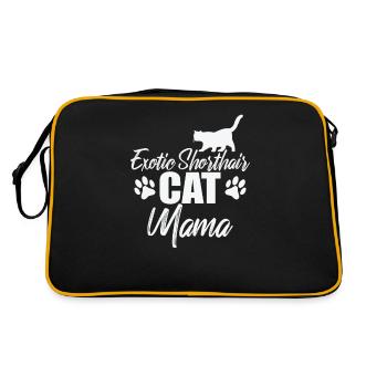 Exotic Shorthair Cat Mama Britisch Katze - Retro Tasche - Schwarz/Gold - Hinten