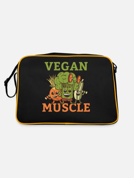 Veggie Lover Vegan Cadeau - Sac Retro - noir/or - Dos