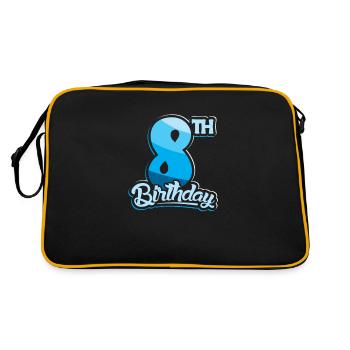 8th Birthday Kids Eight Birthday - Retro Tasche - Schwarz/Gold - Hinten