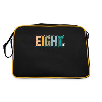 8th Birthday Kids Eight Birthday - Retro Tasche - Schwarz/Gold - Hinten