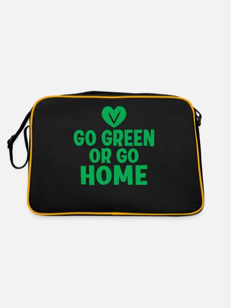 Veggie Lover Vegan Gift - Retro Bag - black/gold - Back