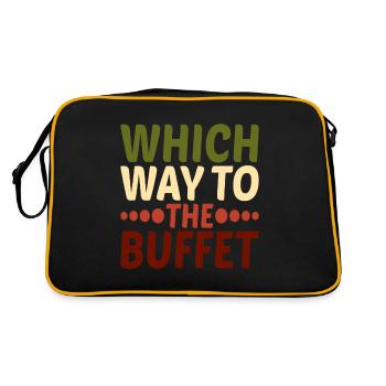 Which Way To The Buffet 19 - Retro Tasche - Schwarz/Gold - Hinten
