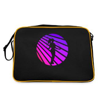 Fitness Roping - Seilspringen Bei Sonnenuntergang - Retro Tasche - Schwarz/Gold - Hinten
