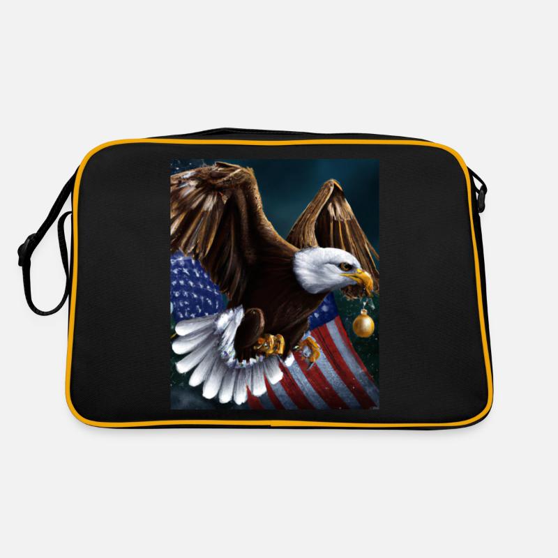 American Christmas White-tailed Eagle with US Flag Retro Bag