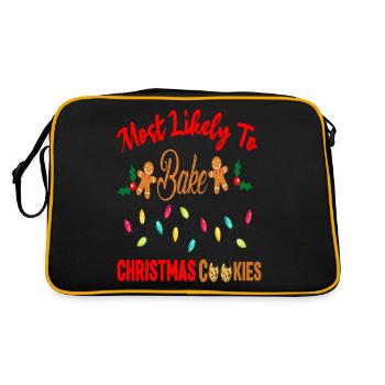 Most Likely To Bake Christmas Cookies Funny Baker - Retro Tasche - Schwarz/Gold - Hinten