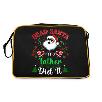 Cher Père Noël, mon père l’a fait Noël - Sac Retro - noir/or - Dos