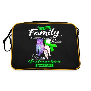 Dans cette famille, personne ne lutte seul Gastroschisis - Sac Retro - noir/or - Dos