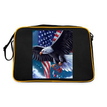 Amerikanisches Weihnachten Seeadler Mit - Retro Tasche - Schwarz/Gold - Hinten