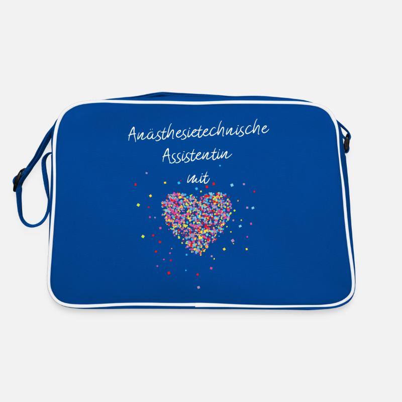 Anästhesietechnische Assistentin mit Herz Retro Tasche