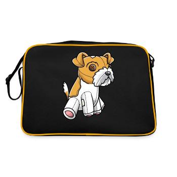 Kromfohrländer Dog Cuddly Toy - Retro Bag - black/gold - Back