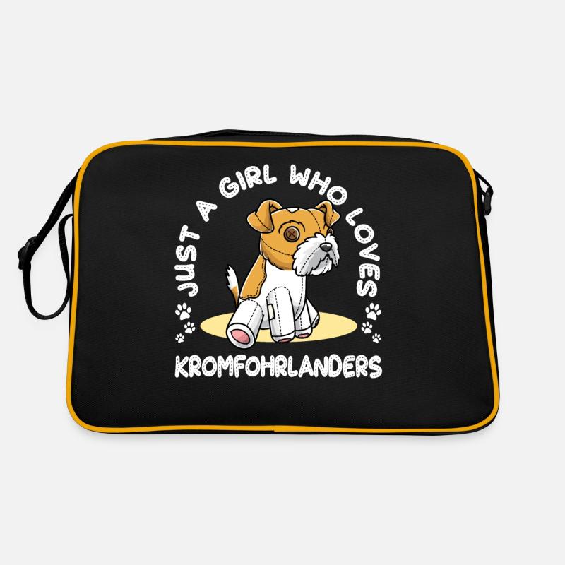 Kromfohrländer dog - Retro Bag - black/gold