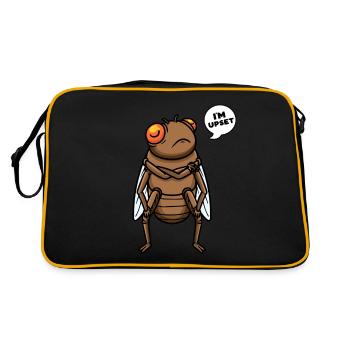 Hartnäckige Zikade Insekt Im Upset Entomologie - Retro Tasche - Schwarz/Gold - Hinten