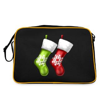 Chaussettes sur les bas de cheminée sur la cheminée de Noël - Sac Retro - noir/or - Dos